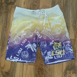 LSU college board shorts.